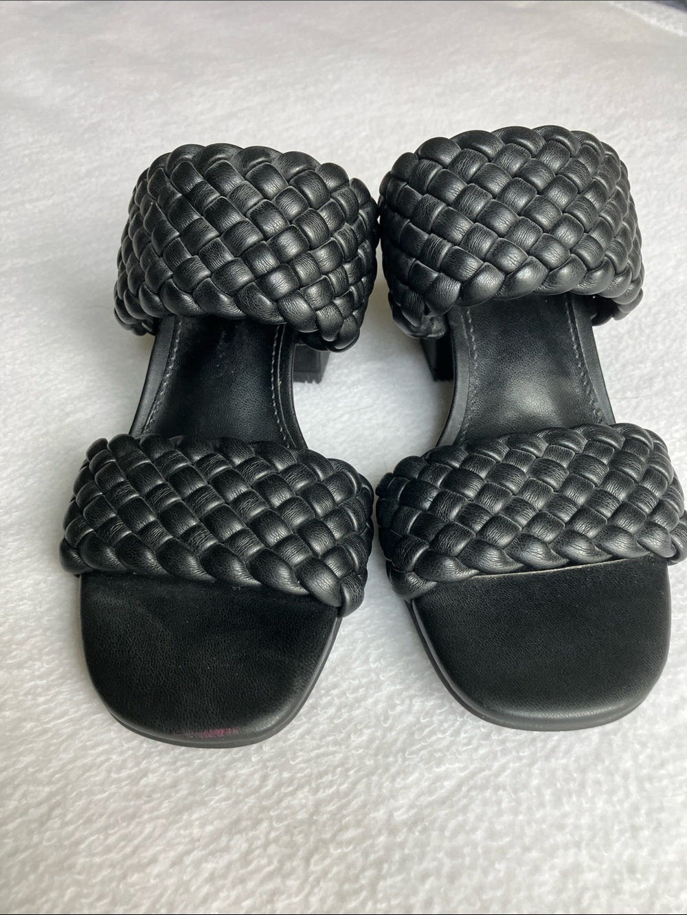 Steve Madden Black Braided Double-Strap Slide Mules